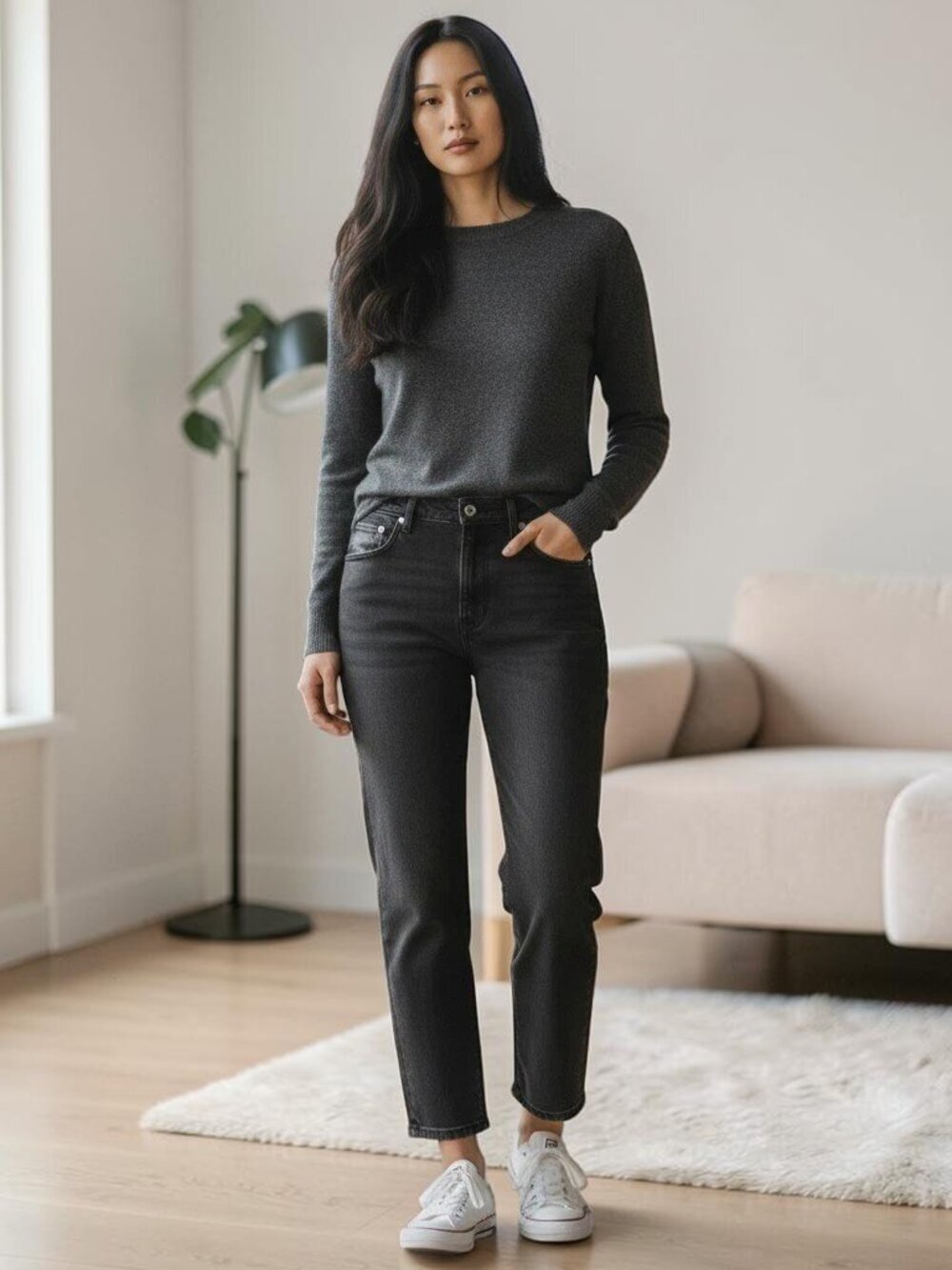 Abercrombie Fitch Size 32 14 Black Straight Ultra High Rise Mixed Material 90s